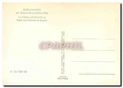 Bussy-Rabutin — O Castelo (Côte-d'Or) — Salão dos Homens de Guerra — Services Commercial Mortuaires Grand Palais — Verso