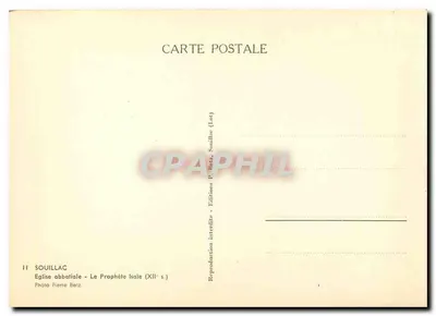 Igreja abbatial - O Profeta Isaías (século XII) — Souillac, Edições Pierre Betz — Verso
