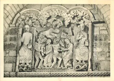 Souillac - Tympan da igreja abbatial - A lenda do Maine Théophile
