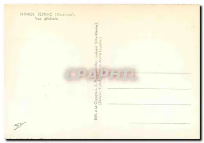 Beynac — Vista geral — Edit. « A Coruja », Limoges — Verso