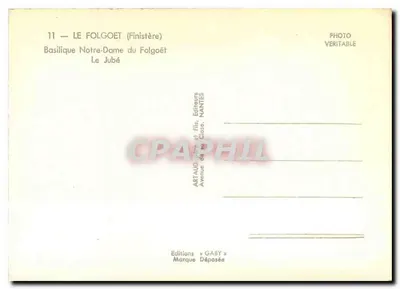 Basílica de Notre-Dame du Folgoët — El Jubé — Ediciones Gaby, Nantes — Reverso