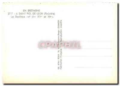 Saint-Pol-de-Léon — Bazylika nawy XIV i XV w. — Wyd. d'Art REMA — Rewers