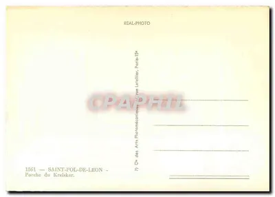 Pórtico do Kreisker — Saint-Pol-de-Léon — Bilhete postal moderno Letellier, Paris — Verso