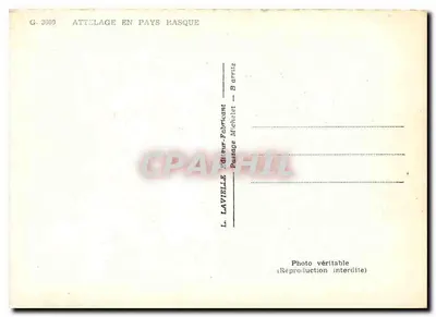 Atrelagem no País Basco — G. 3000 — L. Lavieille, B. Arritz — Verso