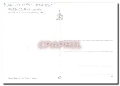 Isabella Colbran — Italian soprano — edition Milano — Back