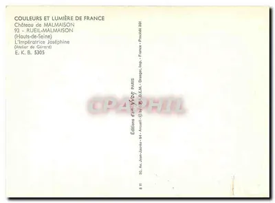 A Imperatriz Joséphine — Castelo de Malmaison — Éditions d'art Yvon — Verso