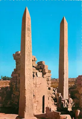 Karnak — Obéliscos de Thotmes III e da rainha Hatshepsout — Editor Lambelet & Lambelet, Caire