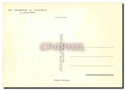 Charenton-le-Pont — O Jardim Público — editor Lyna, n° 2202 — Verso