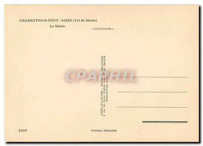 Charenton-le-Pont — A Prefeitura — editor Apeille-Castes — Verso