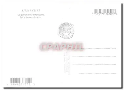 Statek żaglowy — dekor keltowski — Wydawca: Fanny RUEILL — Rewers