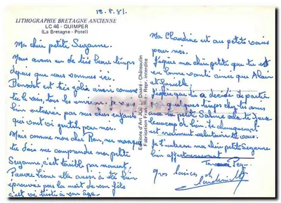 Vue de Quimper — A Bretanha Antiga — Edições de Arte JOS. Le Doré — Verso