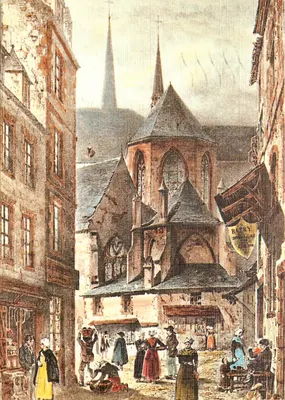 Saint-Brieuc — O chefe da catedral — Lithografia de Monthélier, no final do século XIX — Edições de Arte JOS. De Daré