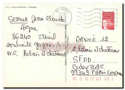 Homem com chapéu de palha — ilustração estilizada — Éd. da Comissão Municipal de Turismo de Coimbra, n°2 — Verso