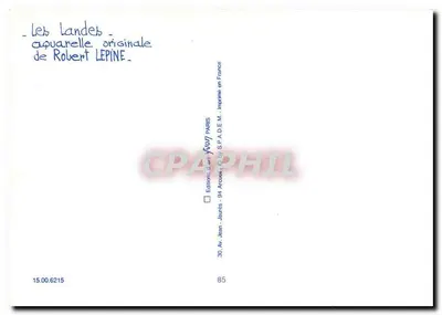 Bassin d'Archachon — oryginalna akwarela Roberta Lepine — Wydawnictwo Jean-Lepine, Paryż — Rewers