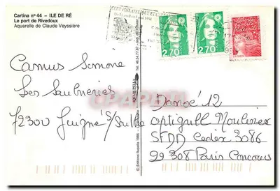 The Port of Rivedoux — Ile de Ré — Watercolor by Claude Veyssière — Éditions Rupella — Back