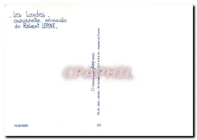 Bassiny Arcachon — widok morski — akwarela Roberta Lepine — Rewers