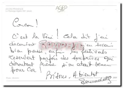 Aix-en-Provence — O Passage Agard, século XIX — Edições AGEPE, Marselha — Verso