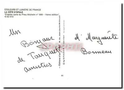 La Côte d'Opale — Karta turystyczna z fotografiami miejsc — Wydawnictwo S.P.A.D.E.M. — Rewers