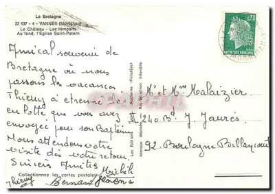 O Castelo - Os muros — No fundo, a Igreja São Patern — Les Éditions Jean — Verso