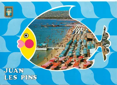Juan-les-Pins — praia e barcos — editor FISA I.G., n° 5329