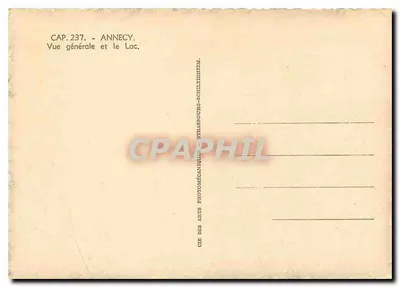 Annecy — Ogólny widok i Jezioro — Cie des Arts Photomécaniques Strasbourg-Schillighheim, nr CAP.237 — Rewers