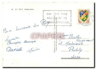 Le Puy — Widok panoramiczny i statua Matki Bożej — Wydawnictwo LYS — Rewers
