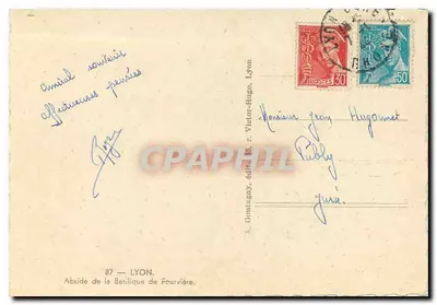 Abside da Basílica de Fourvière — Lyon — editor X. Gontagay, 87, r. Victor-Hugo — Verso