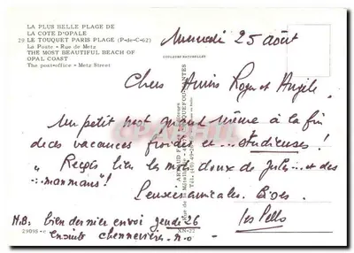 Estação de Le Touquet-Paris-Plage — editor Artud F. - 49-26-50 — Verso