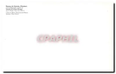 Mężczyzna z Guissény — Gmina Brest — Chronomodilithografia przez F. Simnett — Rewers