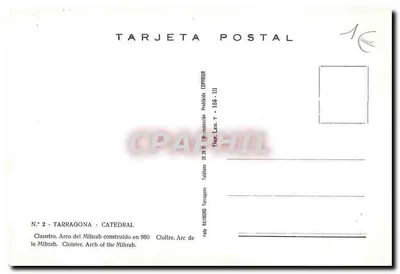 Kloster - Arcus Mihrab zbudowany w 960 — Tarragona - Katedra — Rewers