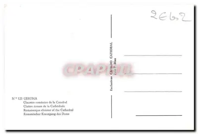 Rzymski kloster katedry — Gérone — Exclusivas Catedral Catedral, N° 123 — Rewers