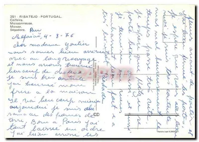 Vrouw met graan — Ribatejo, Portugal — Ceifeira, n° 351 — Achterkant