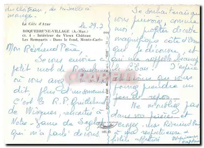 Wnętrze Starego Zamku — Roquebrune-Village — Côte d'Azur — wydawca Heliod — Rewers