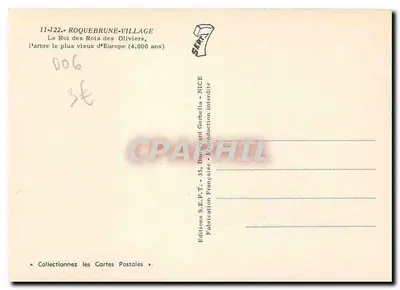 Roquebrune-Village — Najstarsze drzewo w Europie (4000 lat) — Éditions S.E.P.T. - 35, Boulevard Gorbella - Nice — Rewers