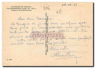 Capela Saint-Barthélemy — Val-de-Mougins (A.-M.) — Edições Gambetti, Nice — Verso