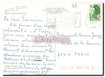 Widok Saint-Tropez — Wydawnictwo LA GOELLE — n° H.860 — Rewers