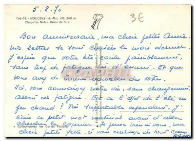 Capela Nossa Senhora da Vida — Mougin (A.M.) — Edições Prométhée - Gorbella — Verso