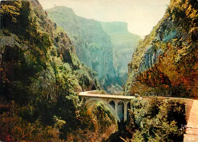 Gorges do Loup — Ponte sobre o fundo das gorges — Edição Worf, Paris
