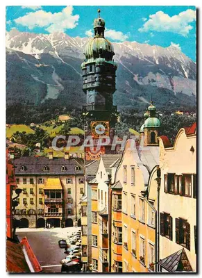 Innsbruck, Vista da Herzog Friedrich Straße com Stadtturm, Goldenem Dachl e Nordkette — editor VITA NOVA, n° 3015