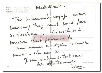 Liège — Panorama sobre a Mosa — Editor Lander & Cie, n° L 60 — Verso