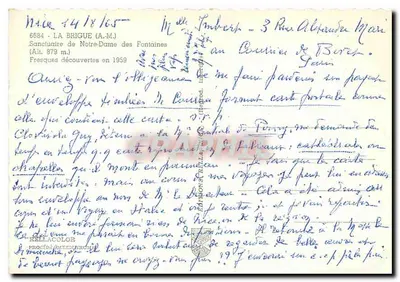 Santuário de Nossa Senhora das Fontes — A Virgem em Glória — A.M. (La Brigue) — Verso