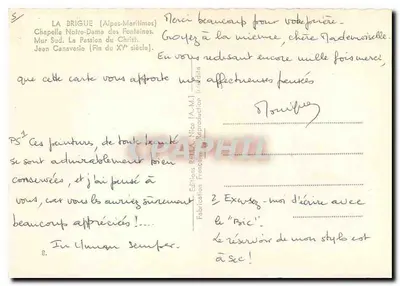Capilla Notre-Dame des Fontaines — Muro Sur. La Pasión de Cristo — Éditions Françaises Nico — Reverso