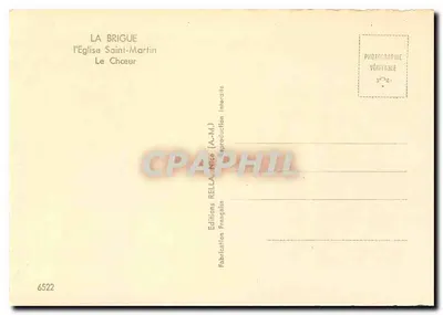 A Igreja de São Martinho — La Brigue — Edições Rella, Nice — Verso