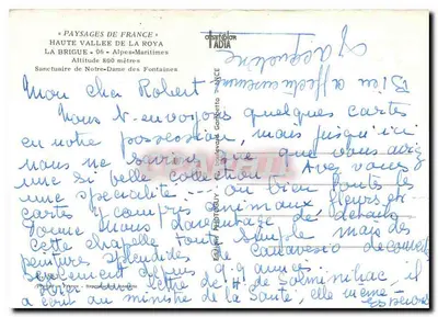 Santuário de Nossa Senhora das Fontes — Alta Valey da Roya — Alpes-Maritimes — Verso