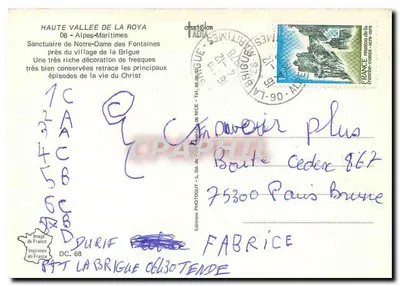 Sanctuaire de Notre-Dame des Fontaines — Haute Vallée de la Roya — Éditions Phototouy — Rewers