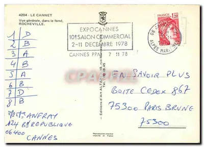 Visão geral de Cannes — Rocheville — Edições de Arte Altari — Verso
