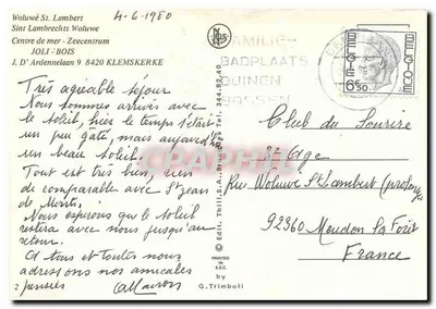 Joli Bois — Club do Rato — editor G. Trimboli — Verso