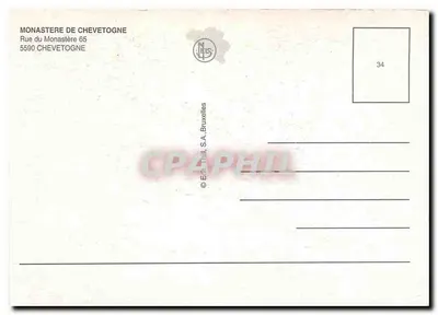 Castelo de Chevetogne — vista aérea — Editora Édith Till, Bruxelas, n° 34 — Verso