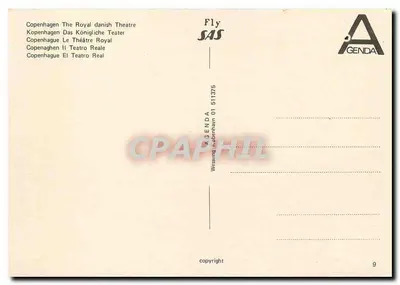 Copenhague — O Teatro Real — editor AGENDA n° 511375 — Verso