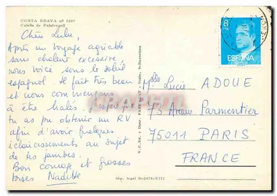 Calella de Palafrugell — vista da baía através de uma árvore — CPAH 1207 — Verso